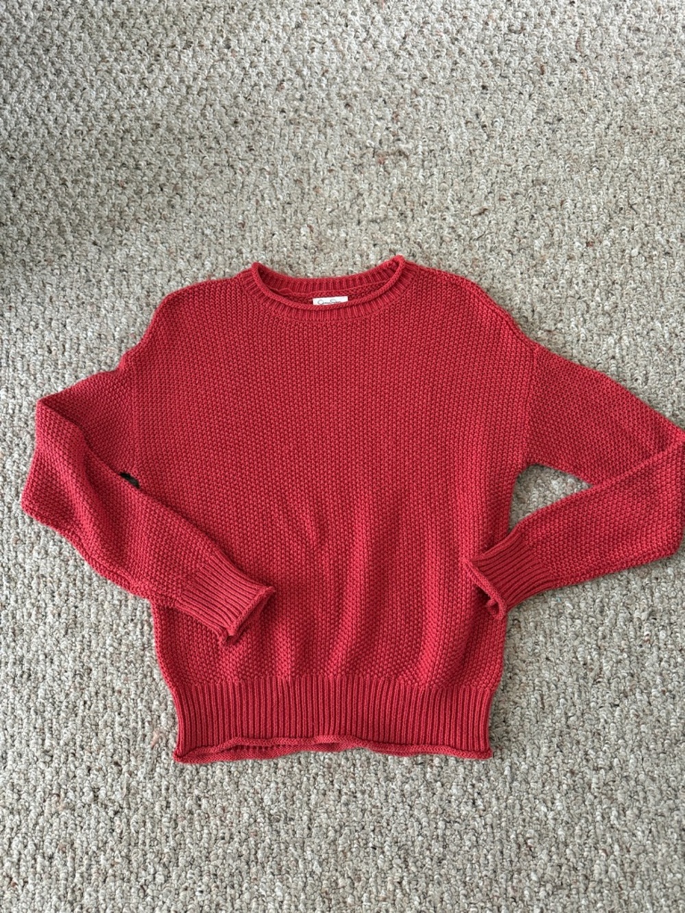 Jessica Simpson Red Crewneck Knit Sweater